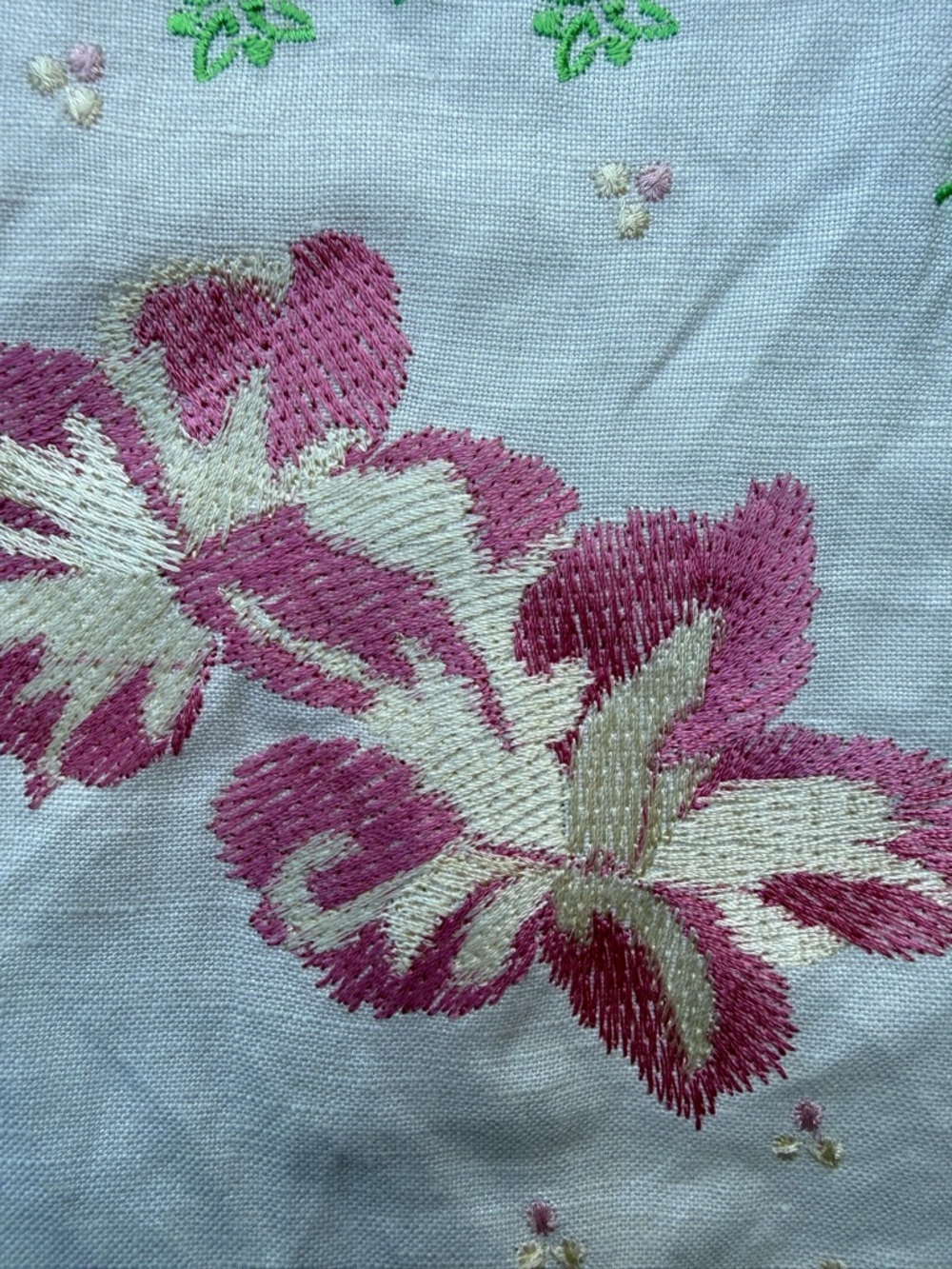 dressbarn White A-Line Skirt with Pink and Green Floral Embroidery - Picture 5 of 9